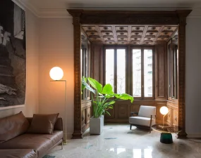 Stojací lampa IC F2, brass
