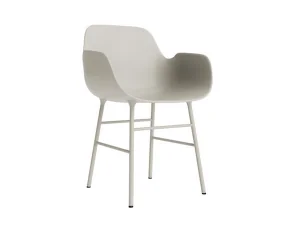 Židle Form s područkami, light grey/steel