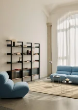 Policová sestava Rombe IF6 se skříňkou, anthracite/lacquered walnut