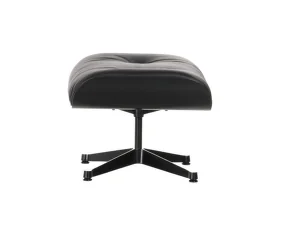 Ottoman Eames Lounge Chestnut Black, Leather Premium F66 nero