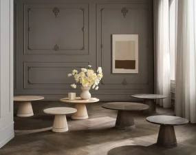 Konferenční stolek Piro Ø60, white pigmented oiled oak