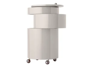 Stolek Barboy, glossy creamy white