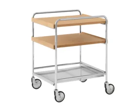 Servírovací vozík Alima NDS2, chrome / oak