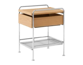 Odkládací stolek Alima NDS3, chrome / oak