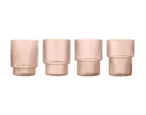 Sklenice Ripple set 4ks, blush