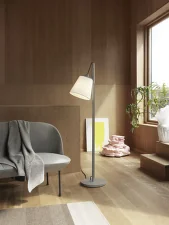 Stojací lampa Pull, white/grey