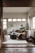Sofa Rico bouclé, 3–seater, off-white