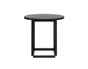 Odkládací stolek Florence Side Table Ø50, black Marquina marble / black