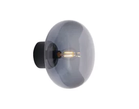 Nástěnná lampa Karl-Johan Wall Lamp, Black Stained Oak w. Smoked Glass