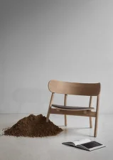 Křeslo Oaki s čalouněným sedákem, light oiled oak