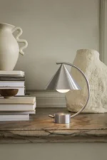 Přenosná lampa Meridian, brushed steel