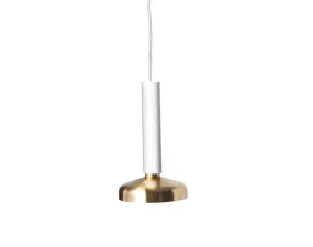Závěsná lampa Blend, traffic white/brass