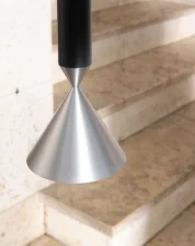 Závěsná lampa Apollo 39, black ink/polished aluminium