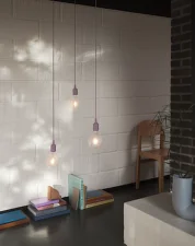 Závěsná LED lampa E27, dusty lilac
