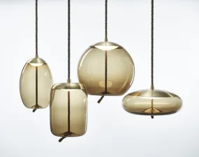 Závěsné svítidlo Knot Sfera PC1016, smoke brown / brass