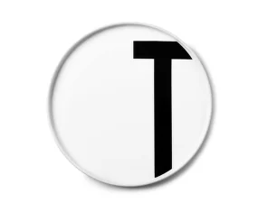 Talíř s písmenem T, white