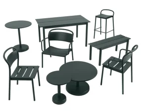 Stolek Linear Steel Coffee Table Ø70, dark green
