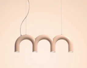 Závěsné svítidlo Arch Triplette, nude