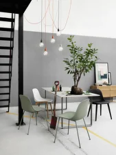 Židle Fiber Side Chair Wood Base, dusty green