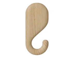 Nástěnný věšák Nob 11.5 cm, white pigmented oiled oak