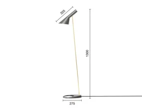 Stojací lampa AJ, warm grey/brass