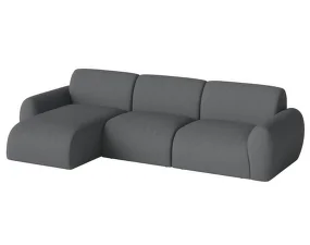 Rohová sedací souprava Núvol levá s lenoškou, dark grey