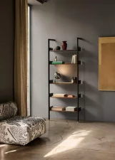 Policová sestava Rombe IF1, anthracite/lacquered walnut