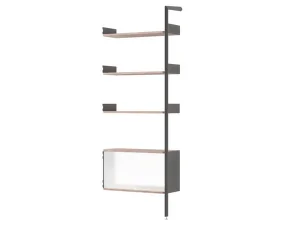 Policová sestava Rombe IF6 se skříňkou, anthracite/lacquered walnut