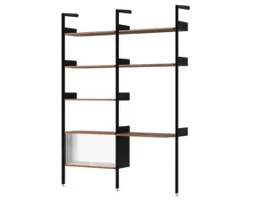 Policová sestava Rombe Konfigurace D, anthracite/lacquered walnut