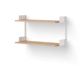 Policová sestava Wall Shelf 450, oak/white