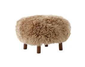 Pouf Little Petra ATD1, walnut/sheepskin Honey