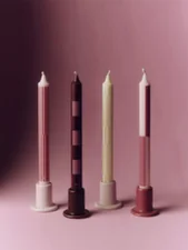 Svíčky Pattern Candle set 4ks, pink and bordeaux
