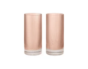 Sklenice Ripple Highball set 2ks, blush