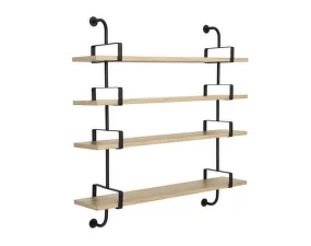 Police Démon Shelf 2, 155cm, 4 shelves, black stained ash