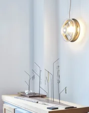Závěsná lampa Orbital, white/silver