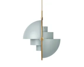Závěsná lampa Multi-Lite, sea grey/brass