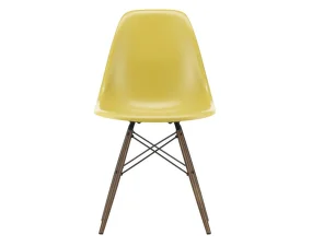 Židle Eames Fiberglass DSW, ochre light/dark maple