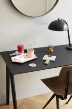 Stůl Copenhague CPH 90, black solid oak/black linoleum