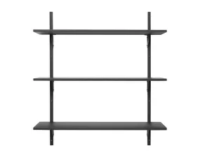 Police Sector Shelf L/L, dark stained ash/black brass