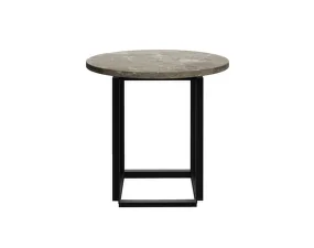 Odkládací stolek Florence Side Table Ø50, gris du Marais marble / black