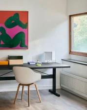 Židle AAC 222 Lacquered Oak Veneer, Melange cream