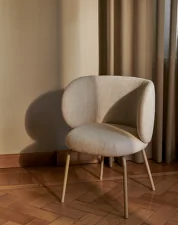 Jídelní židle Rico Bouclé, off-white/cashmere