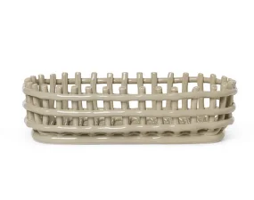 Košík Ceramic Basket Oval, cashmere