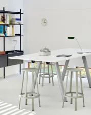 Vysoký stůl Boa 280x110x95 cm, metallic grey / white laminate