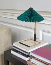 Stolní lampa Matin 300, polished brass / green