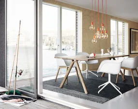 Židle Fiber Armchair Swivel Base, natural white