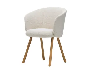 Čalouněná jídelní židle Mikado Armchair Natural Oak, ivory/pearl