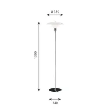 Stojací lampa PH 3½-2½, high lustre chrome plated