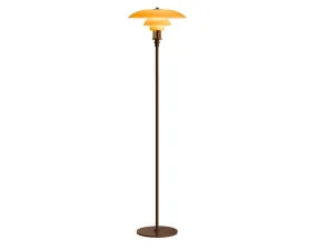 Stojací lampa PH 3½-2½, aged brass/yellow glass