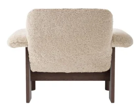 Křeslo Brasilia Low Back, Sheepskin nature/dark stained oak
